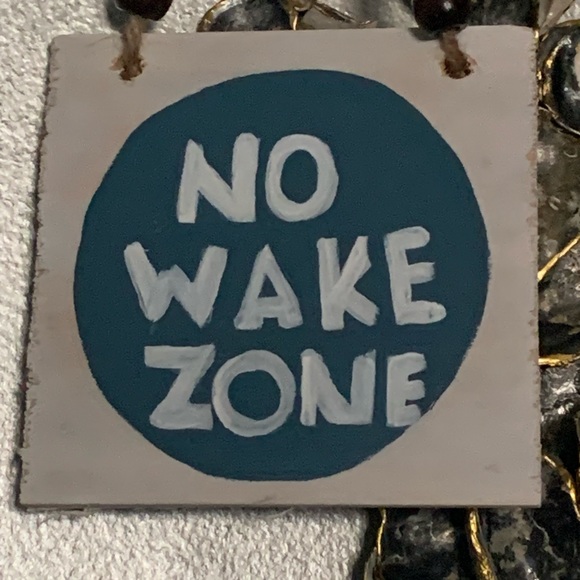 Shabby Chic Boho Door Sign - No Wake Zone - perfect for the bedroom or nursery - Picture 6 of 11